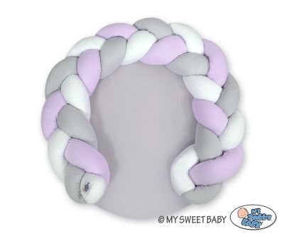 Bērnu spilvens / rotaļu paklājiņš 2 vienā - balts-ceriņi-pelēks - Image 2