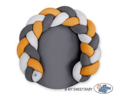 Baby Donut Pillow / Play Mat 2 in 1 - pelēks medus dzeltens antracīts - Image 2