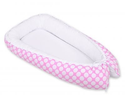 Mazuļa ligzda - rozā ar baltiem punktiem/balta
