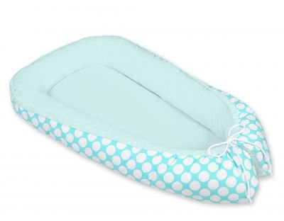 Mazuļu ligzda - tirkīza ar baltiem punktiem / piparmētra