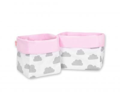 2 uzglabāšanas grozu komplekts - mākoņpelēks/rozā