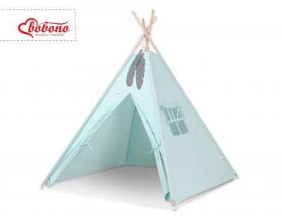 Teepee telts + dekoratīvās spalvas - piparmētra - Image 6