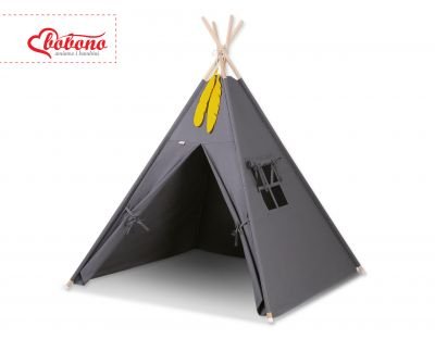 Teepee telts + dekoratīvās spalvas - antracīts - Image 6