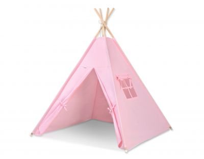 Teepee telts + dekoratīvās spalvas - rozā - Image 4