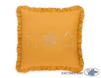 Dekoratīvs spilvens ar aplikāciju - medus dzeltens - Image 2