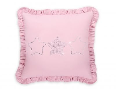 Dekoratīvs spilvens ar aplikāciju - rozā