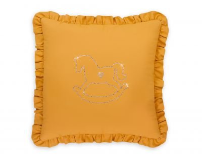 Dekoratīvs spilvens ar aplikāciju - medus dzeltens - Image 3