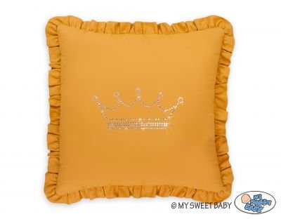 Dekoratīvs spilvens ar aplikāciju - medus dzeltens - Image 4