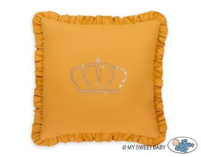 Dekoratīvs spilvens ar aplikāciju - medus dzeltens - Image 6