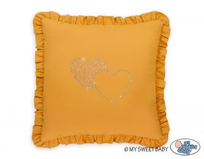 Dekoratīvs spilvens ar aplikāciju - medus dzeltens - Image 8