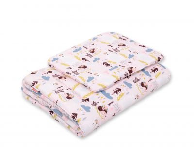 Gultas komplekts 2gab 75x100cm NEWBORN- rozā eži