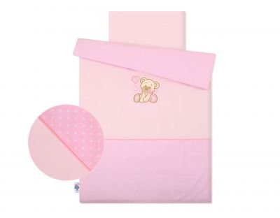 Gultas veļas komplekts 2 gab. Lācītis ar rozā bantīti