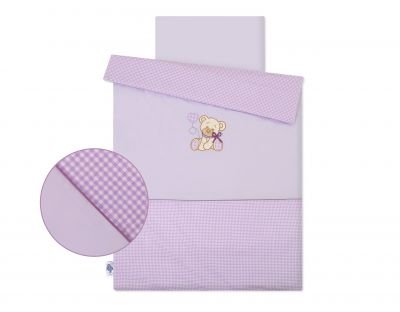 Gultas veļas komplekts 2 gab. Lācītis ar banti, ceriņi