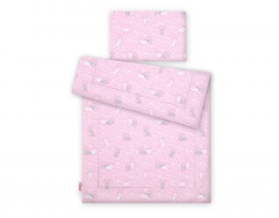 Gultas komplekts 2 gab ar pildījumu - rozā zaķi