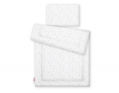 Gultasveļas komplekts 2 gab ar pildījumu - mini pelēkas zvaigznes