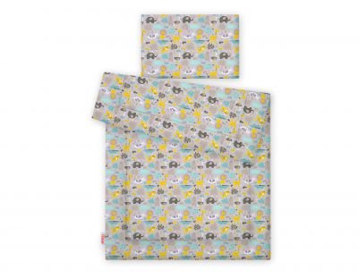 Gultas komplekts 2 gab ar pildījumu - pelēki mētāti dzīvnieki