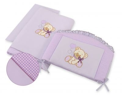 Gultasveļas komplekts 3gab- Lācītis ar bantīti ceriņu