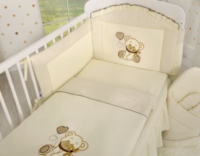 Gultasveļas komplekts 3gab- Lācītis ar banti brūnu - Image 5