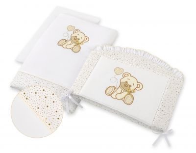 Gultasveļas komplekts 3gab- Lācītis ar bantīti balts