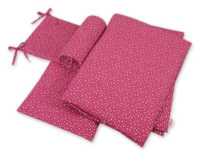 Gultasveļas komplekts 3 gab - vīna sarkanās zvaigznes