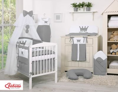 Gultas veļas komplekts 5gab ar moskītu tīklu - Little Prince / Princess Antracite - Image 4